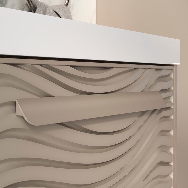 Тумба с раковиной EQUIL Gleam 60 подвесная, один ящик, амарок/дуб вотан