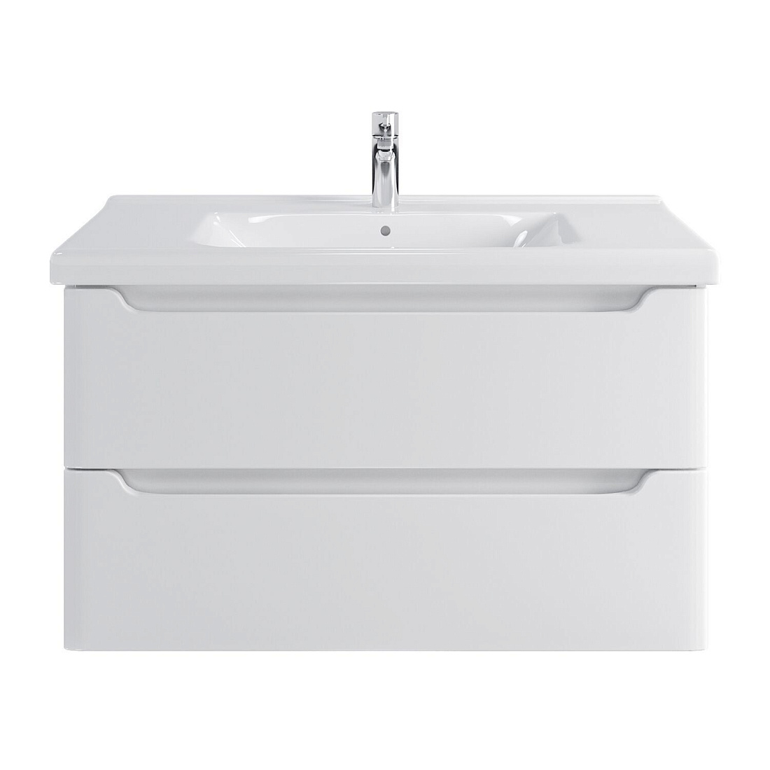 Тумба подвесная SanStar Lanciano 100 с раковиной Гармония 100, белая