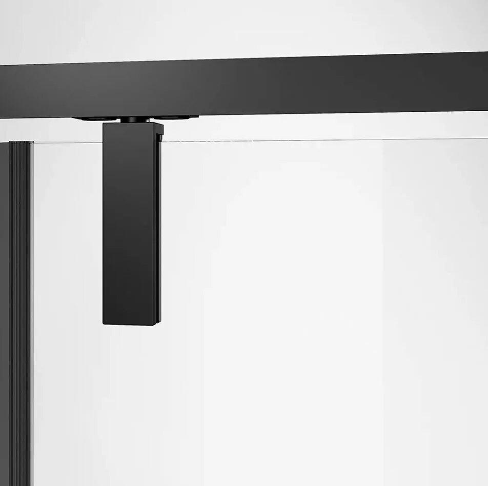 Душевая дверь Veconi VN33B-90 в нишу, распашная, прозрачное стекло, черный матовый