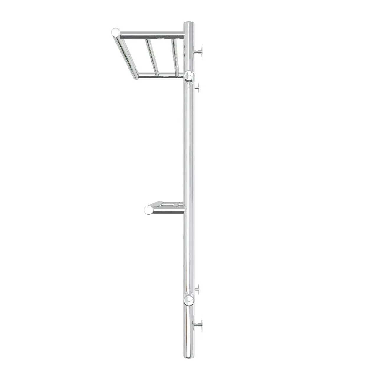 Полотенцесушитель водяной Laris Лавина П9 500х800 R МЦ 500-1, боковой, с полкой, хром