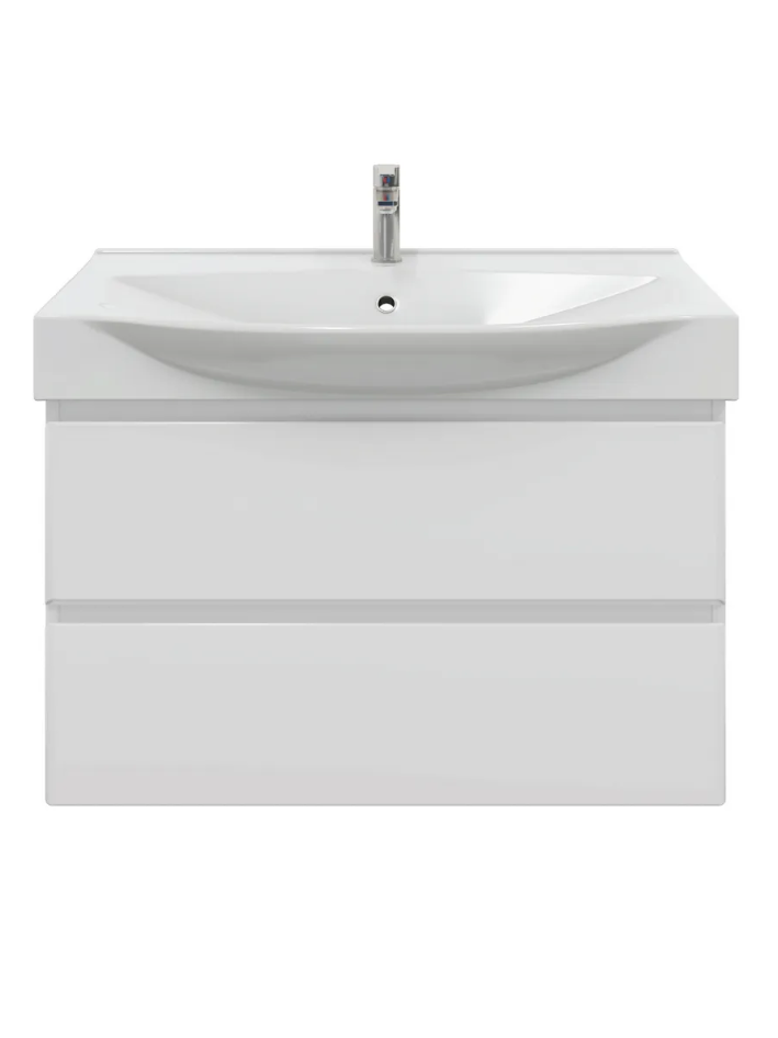 Тумба подвесная SanStar Arista 105 с раковиной Элвис 105, белая