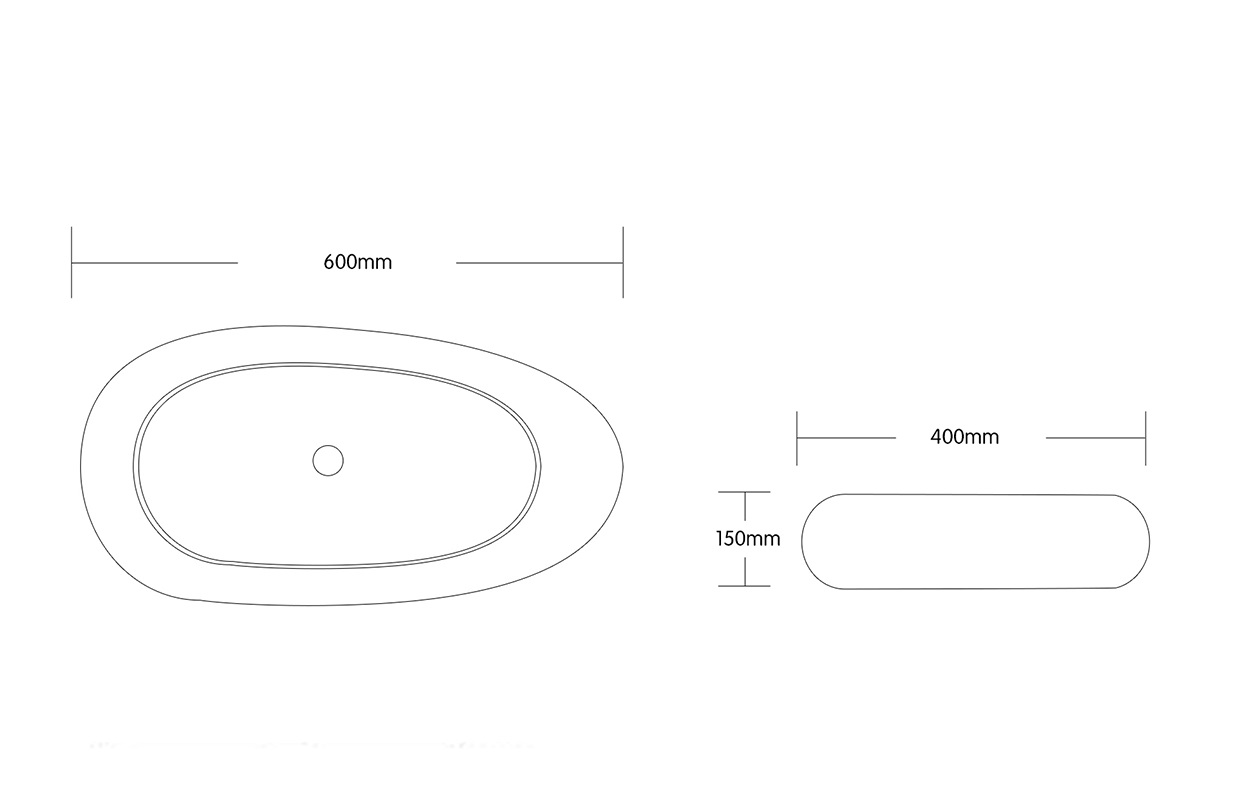 Раковина Ceruttispa CR7041B накладная, белая, асимметричная 600х400х150