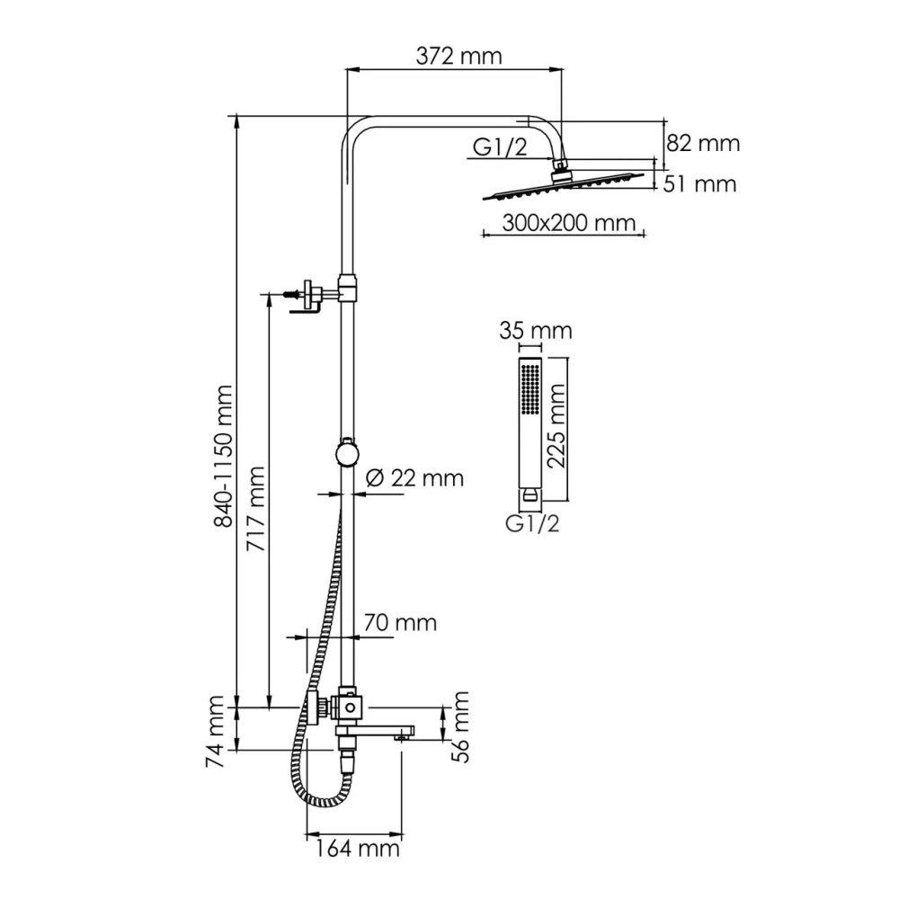 Душевая стойка WasserKraft A199.069.103.010.CH Thermo хром от магазина Vanna-Vanna.ru!