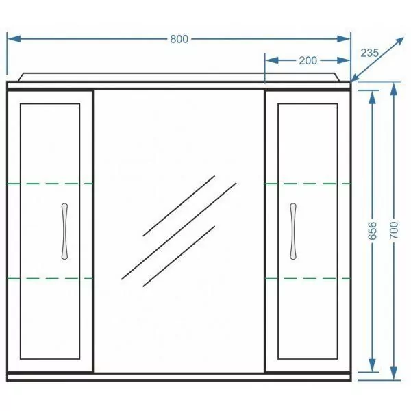 Зеркало со шкафчиком Stella Polar Концепт 80 свет, белый