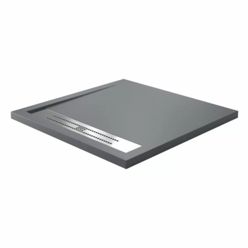 Поддон для душа WasserKraft Wiese 84T03 90х90 квадратный, из искусственного камня, серый матовый от магазина Vanna-Vanna.ru!