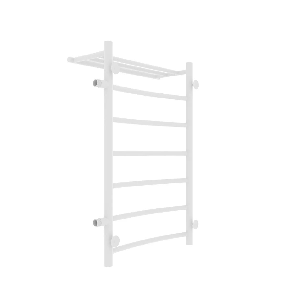 Полотенцесушитель водяной Laris Классик П7 500х800 R МЦ 500-1, боковой, с полкой, белый матовый