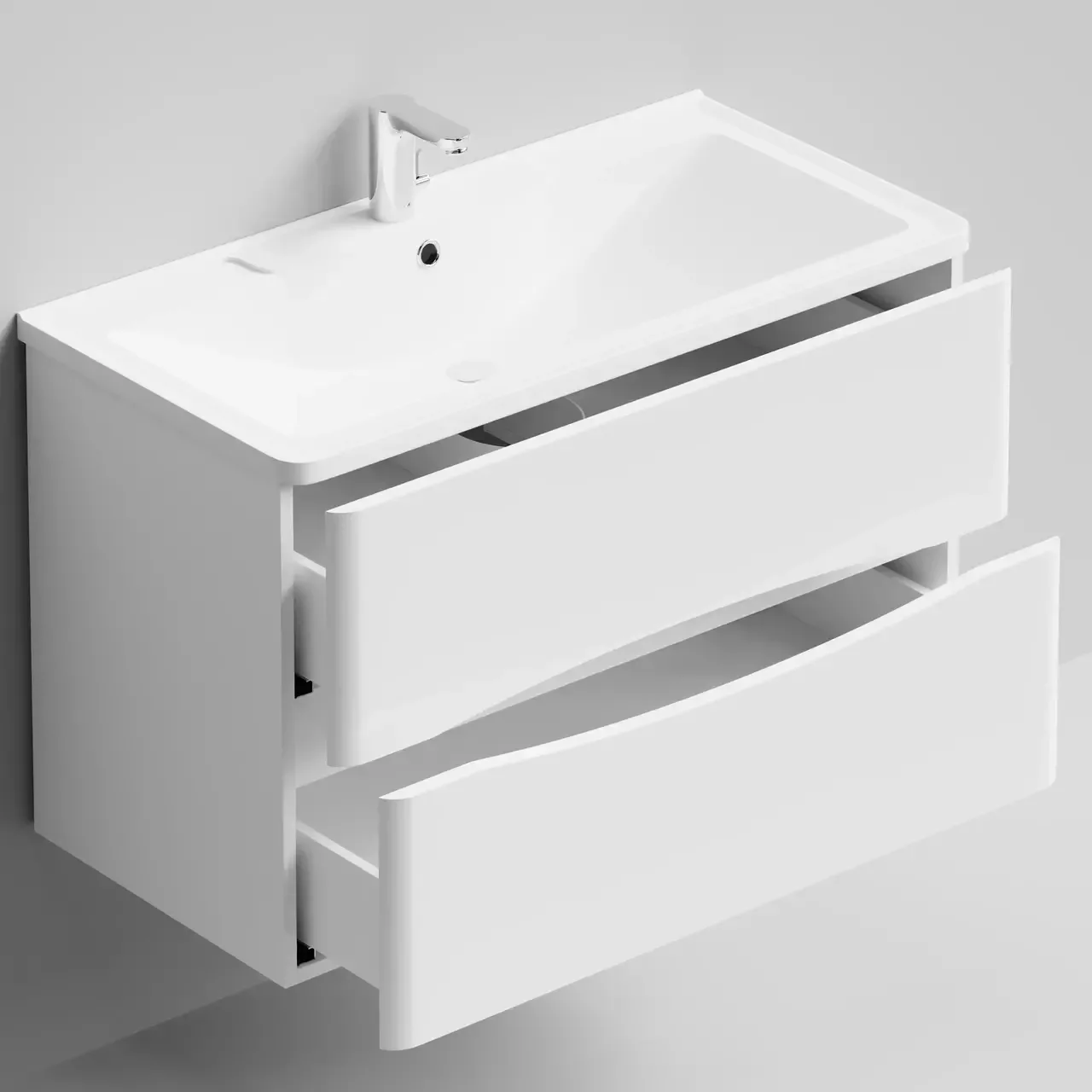 Тумба с раковиной Vod-ok Адель 90 подвесная, белая + 13 цветов