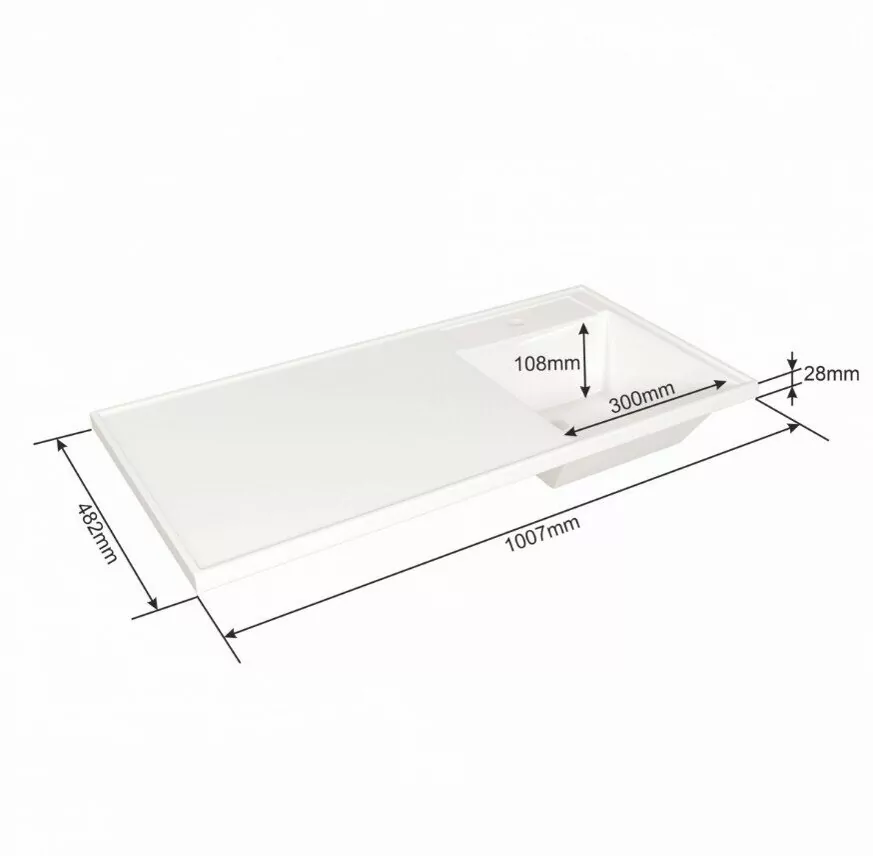 Тумба подвесная Санта Марс 38 с раковиной Лидер 1000 под стиральную машину, с 1 ящиком, правая, белая