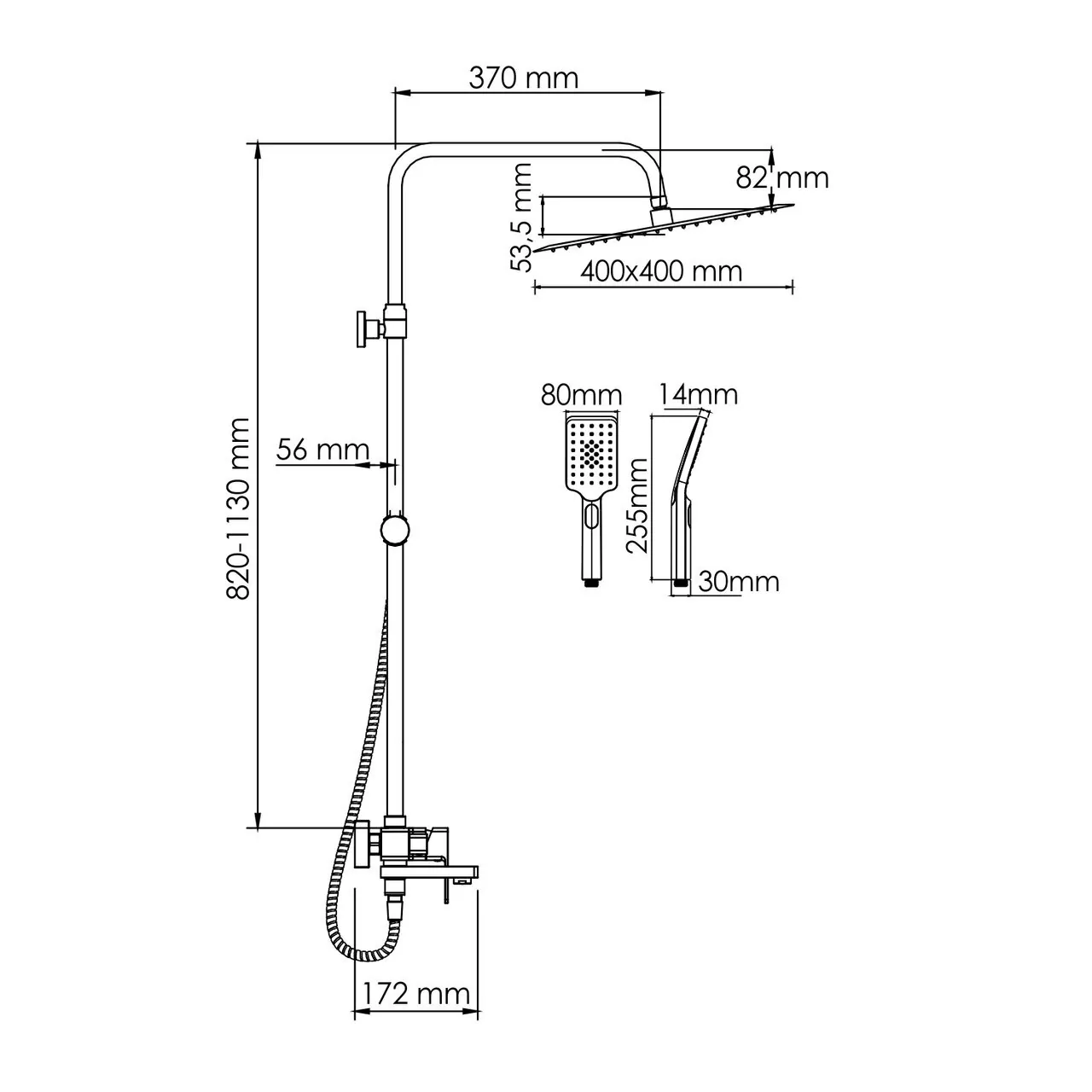 Душевая стойка WasserKraft A177.119.126.010.CH хром