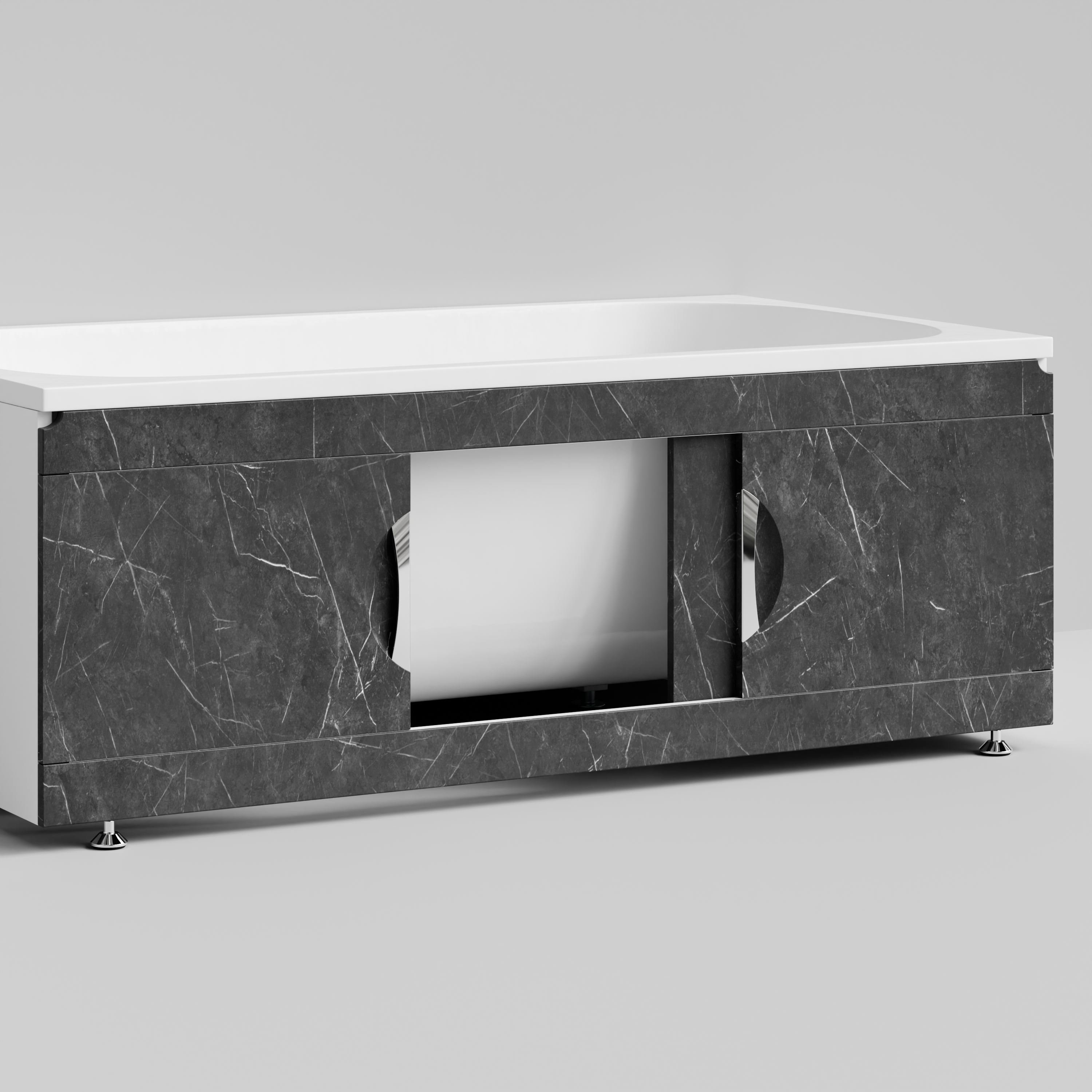 Экран под ванну Vod-ok Топ 150 раздвижной Мрамор Графит софт тач