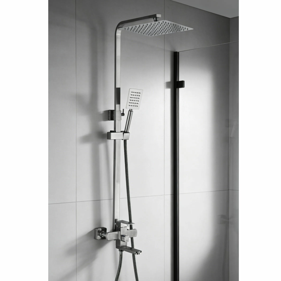 Сиситема душевая Ceruttispa RUFINO BN из нержавеющей стали, цвет матовый никель