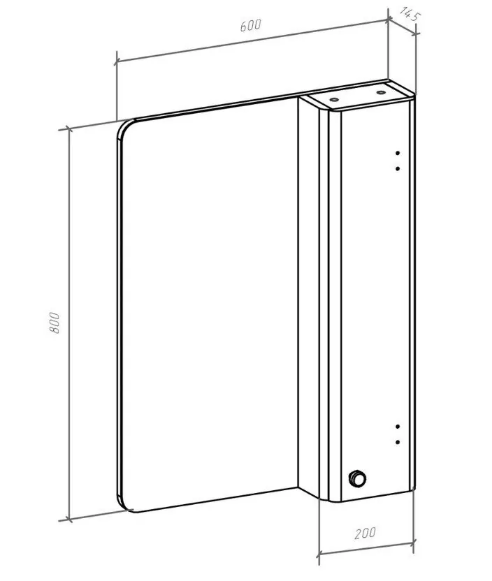 Зеркало со шкафчиком Bellezza Олимпия 60 R белый