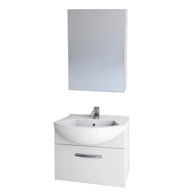 Тумба с раковиной подвесная Dreja Alfa 55 см, белый