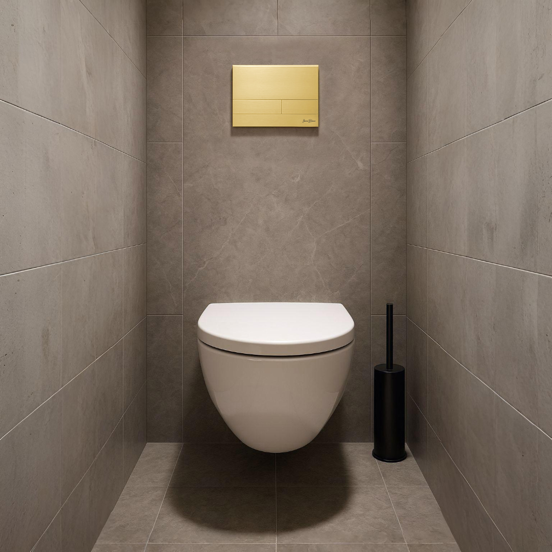 Кнопка смыва Iberica Blanca INOX-S, нержавеющая сталь, механическая, золото матовое