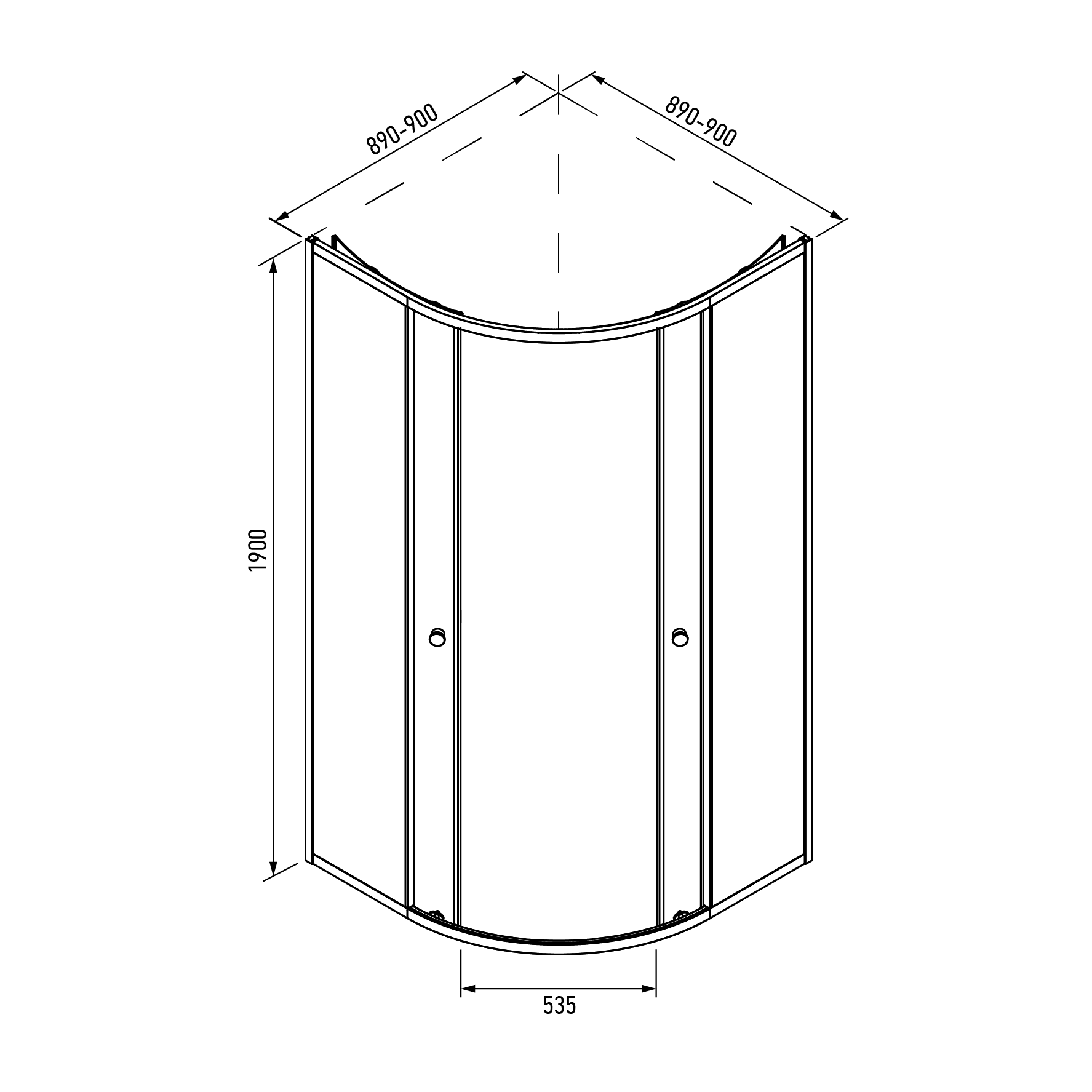 Душевой уголок Mario RIO1390B1 (900*900*1900) прозрачный Душевой уголок Mario RIO1390B1 (900*900*1900) прозрачный