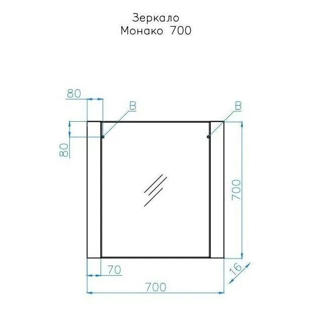 Зеркало Style Line Монако 70 осина бел/бел лакобель
