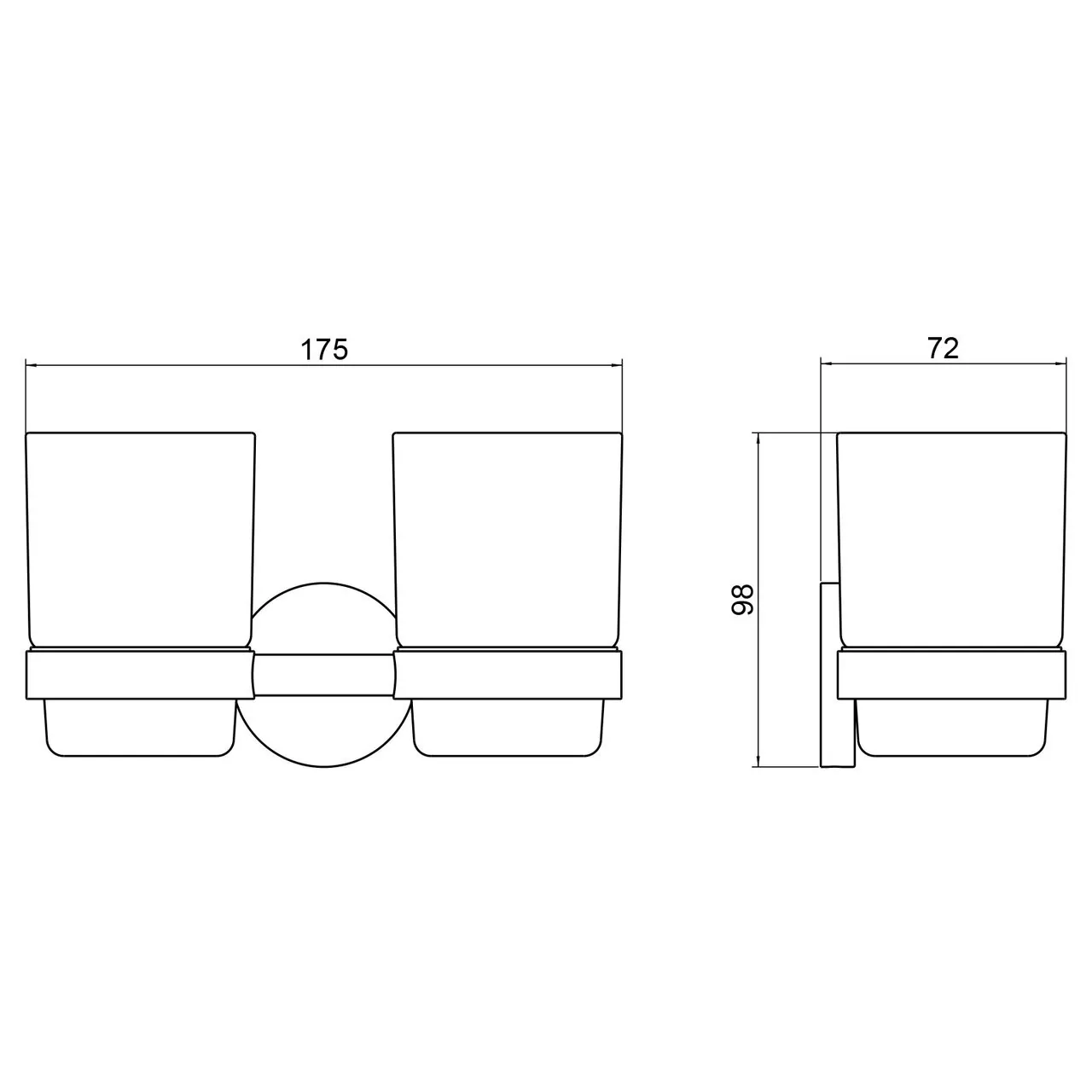 Стакан для щеток двойной Timo Saona 13034/18 черное золото