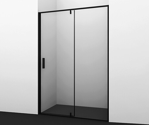 Душевая дверь WasserKraft Elbe 74P05 120 в нишу, распашная, прозрачное стекло, черный