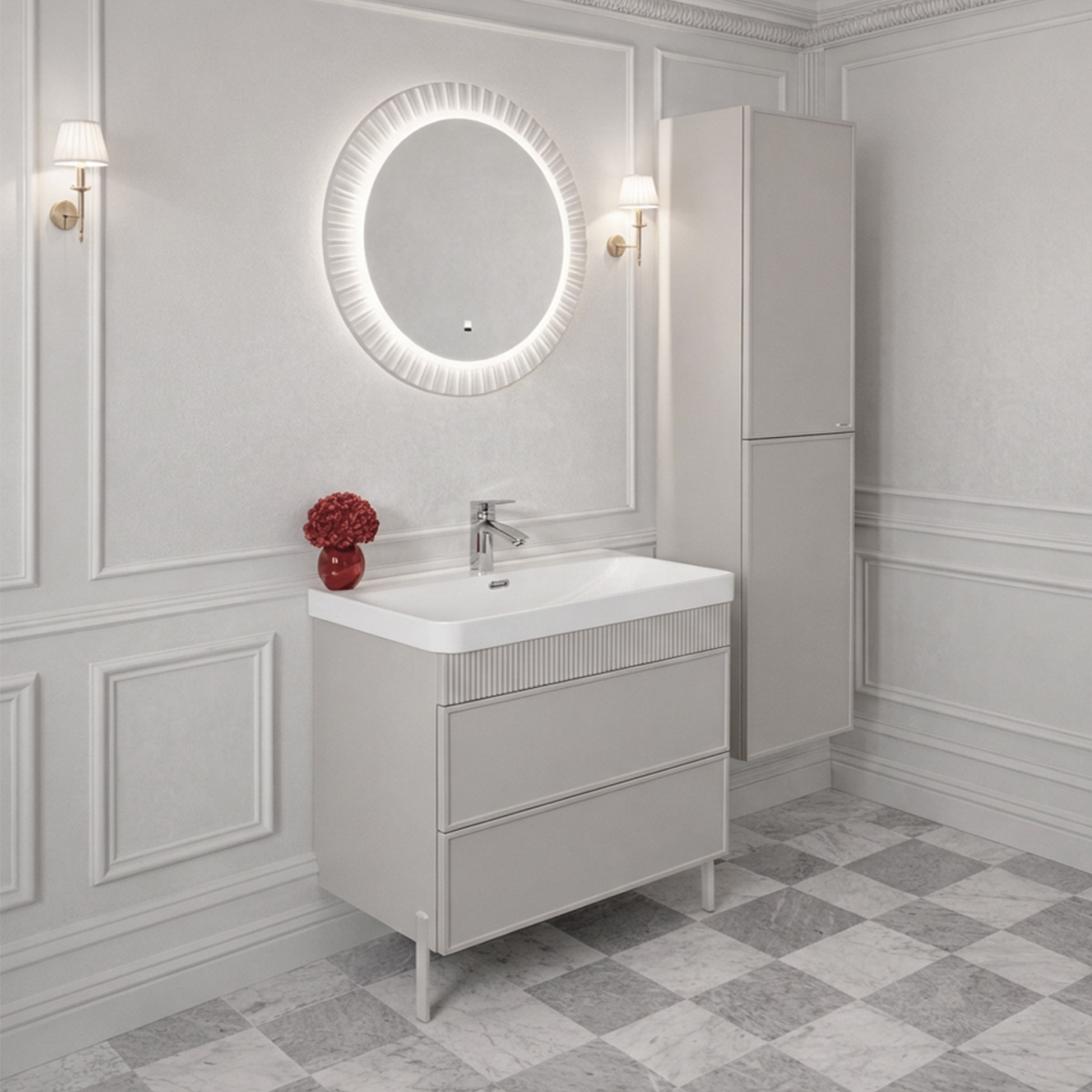 Комплект нерегулируемых мебельных ножек Comforty, 2 штуки, h=200мм, цвет серый шёлк от магазина Vanna-Vanna.ru!
