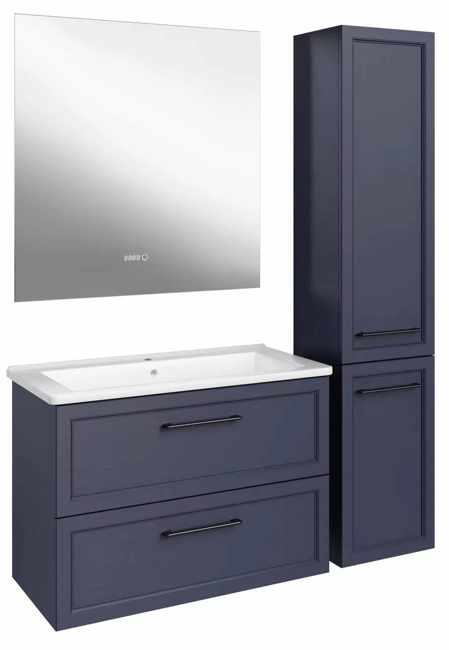 Тумба с раковиной Асб-мебель Белмонти 85 подвесная, синий
