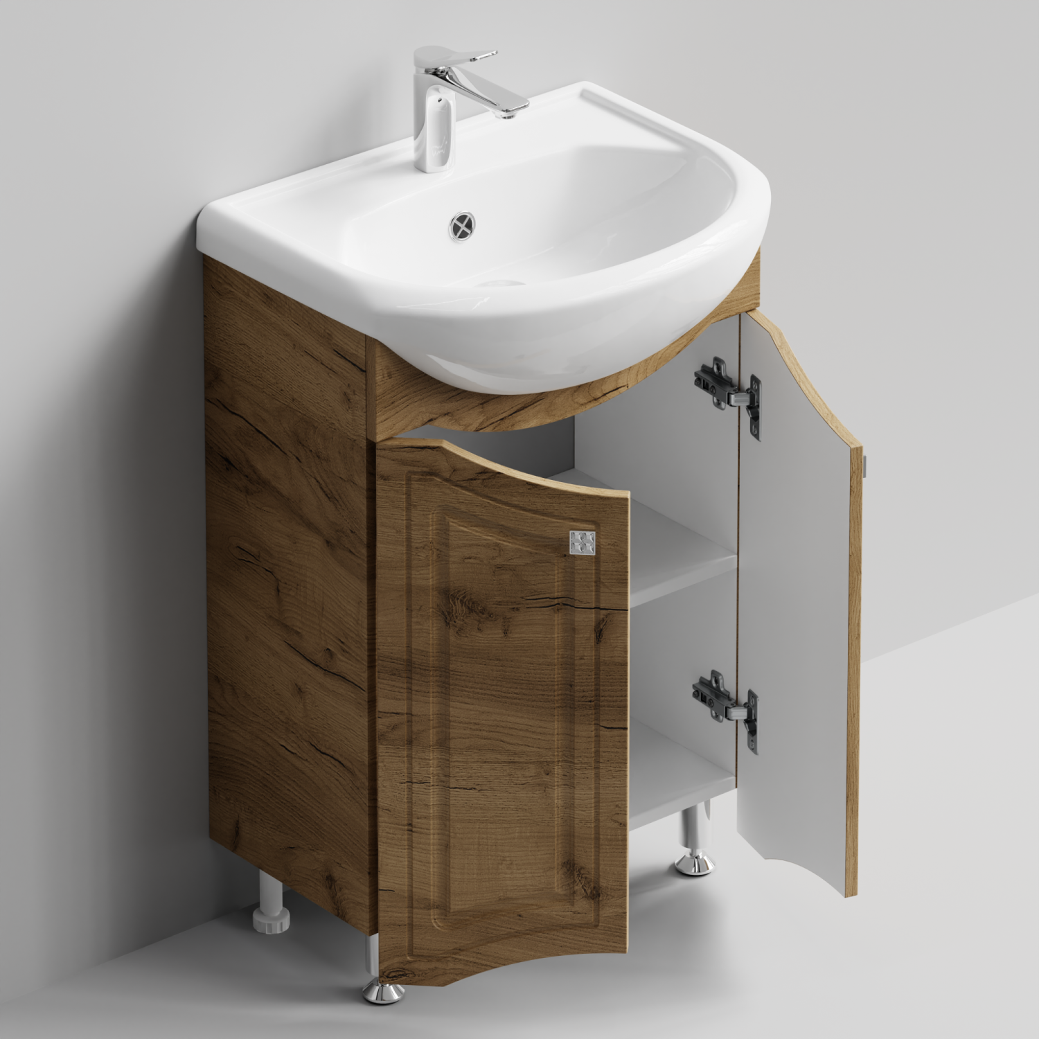 Тумба с раковиной Адам 55 напольная, Дуб Тортуга