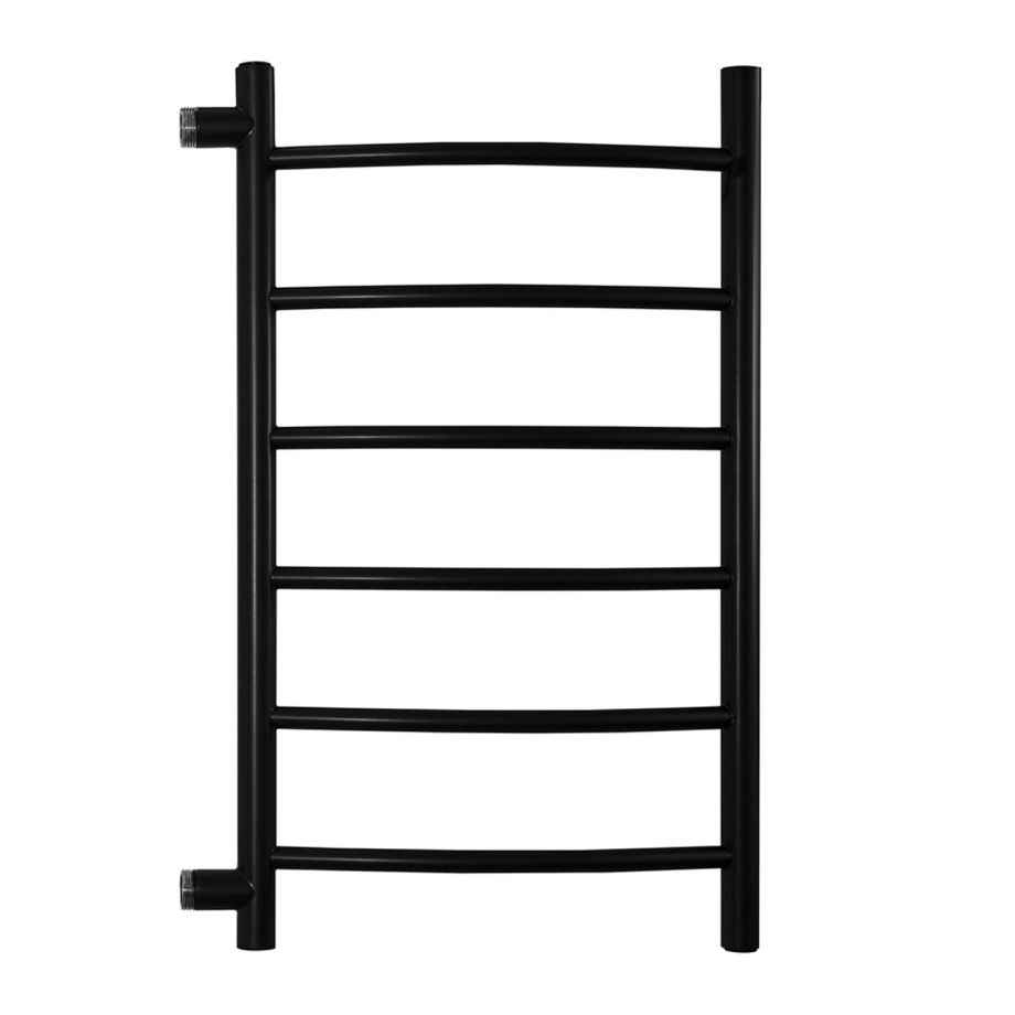 Полотенцесушитель водяной Energy Step 600x400 черный матовый, нержавеющая сталь, лесенка с боковым подключением 1"