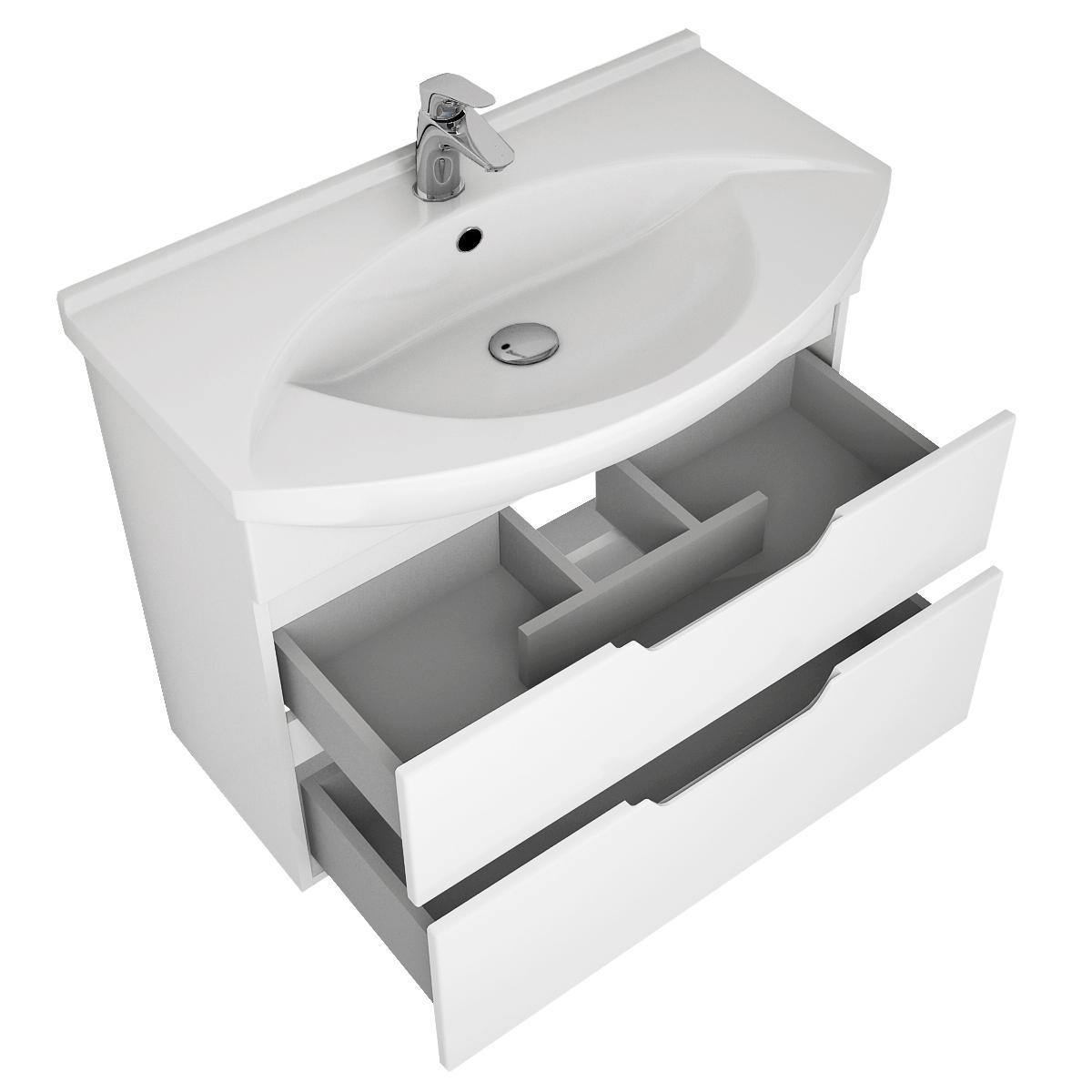 Тумба с раковиной напольная Dreja Laguna Plus 105 см, белый