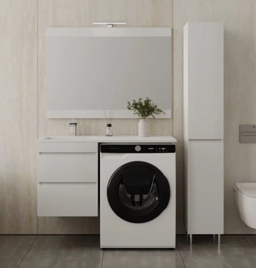 Мебель для ванной Style Line Даллас 110 Люкс Plus левая, комплект, подвесной, белый