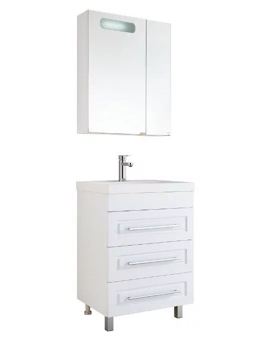 Тумба напольная Vod-ok Арабеска 60 с раковиной Classica 60, белая + 13 цветов от магазина Vanna-Vanna.ru!