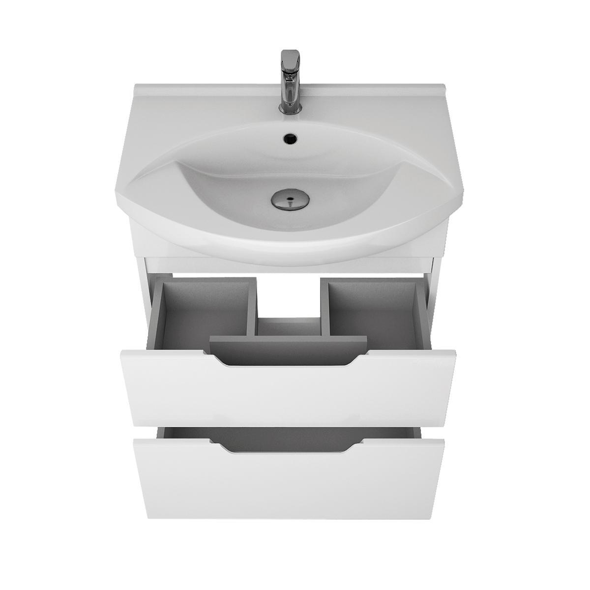 Тумба с раковиной напольная Dreja Laguna Plus 65 см, белый