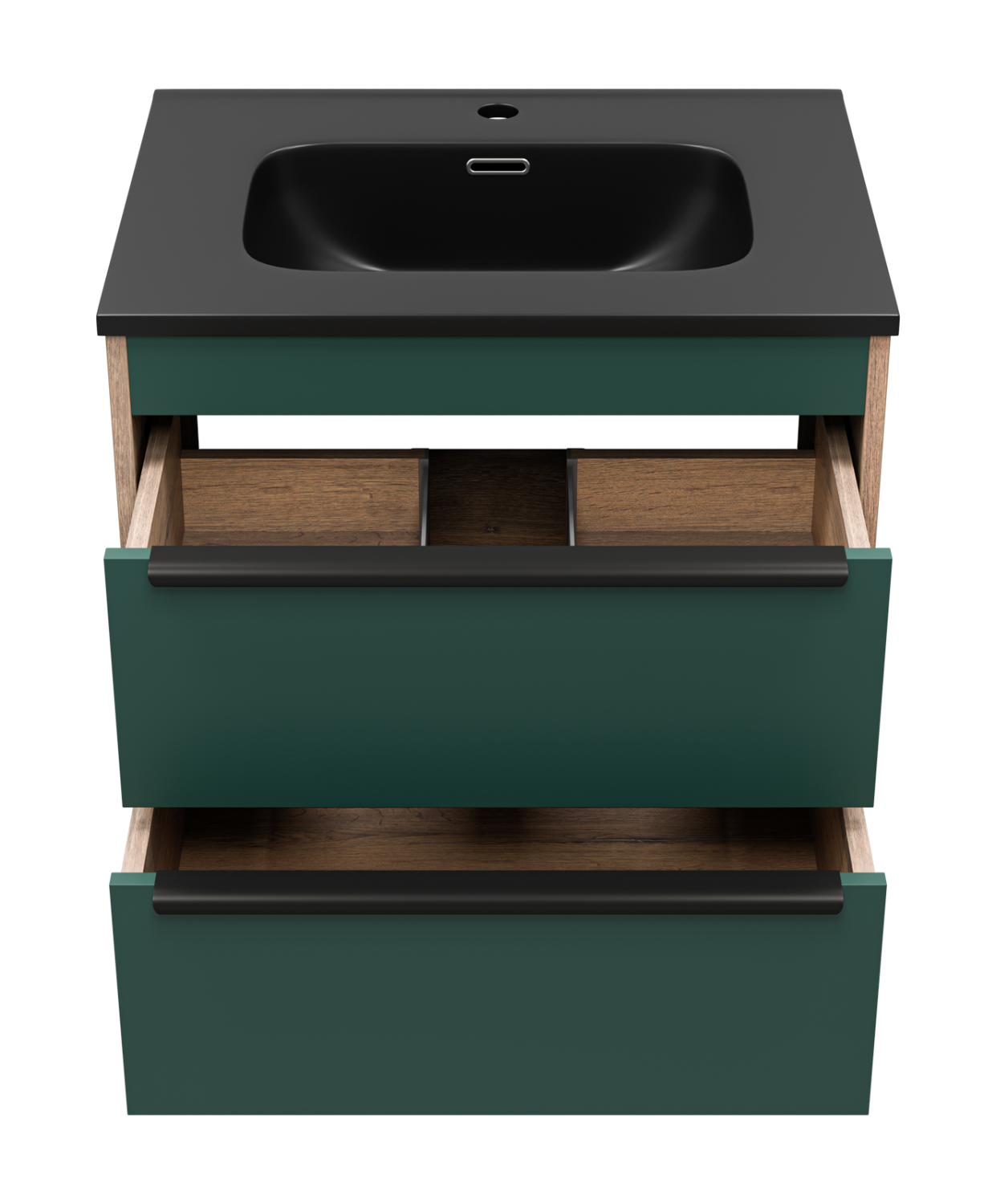 Тумба с раковиной Brevita Greenwood 60 подвесная, зеленый/дуб Галифакс