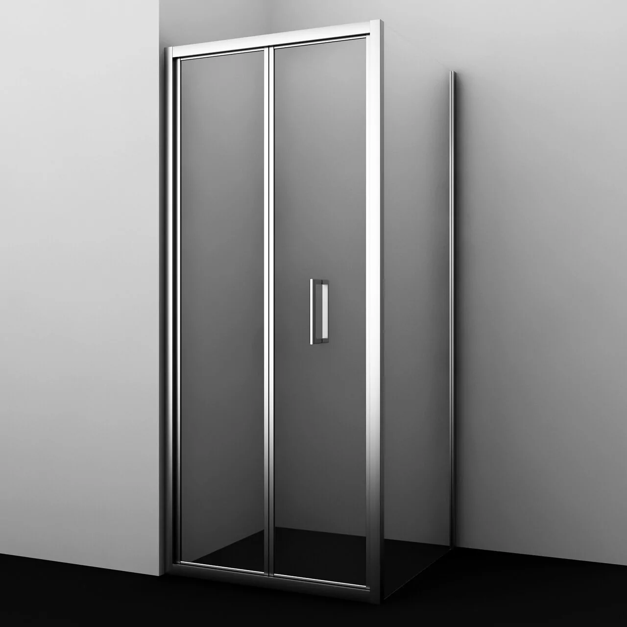 Душевой уголок WasserKraft Weser 78F18 90х100 прямоугольный, без поддона, прозрачное стекло, хром