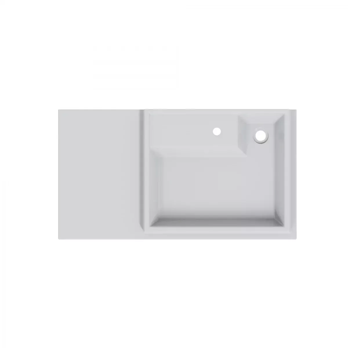 Тумба напольная Санта Марс 29 с раковиной Юпитер 90x50 под стиральную машину правая, 2 ящика, белая