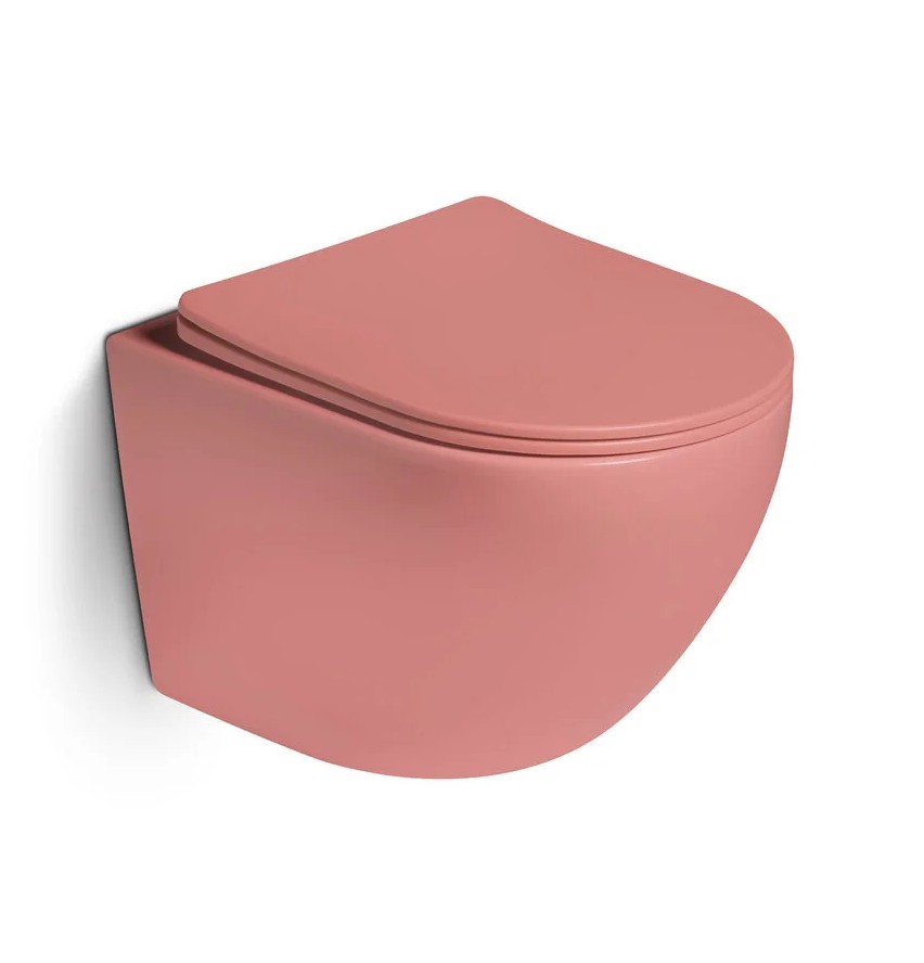 Унитаз SantiLine SL-5104 подвесной, с микролифтом, персиковый матовый