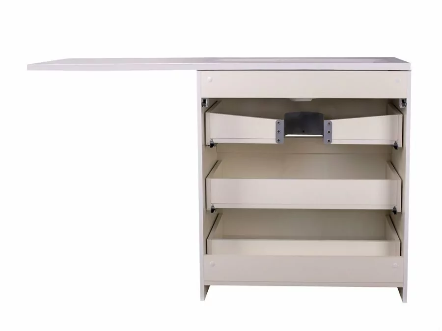 Тумба напольная Style Line Даллас 150 люкс plus ПВХ с раковиной Даллас 150 под стиральную машину, 3 ящика, левая, белая от магазина Vanna-Vanna.ru!