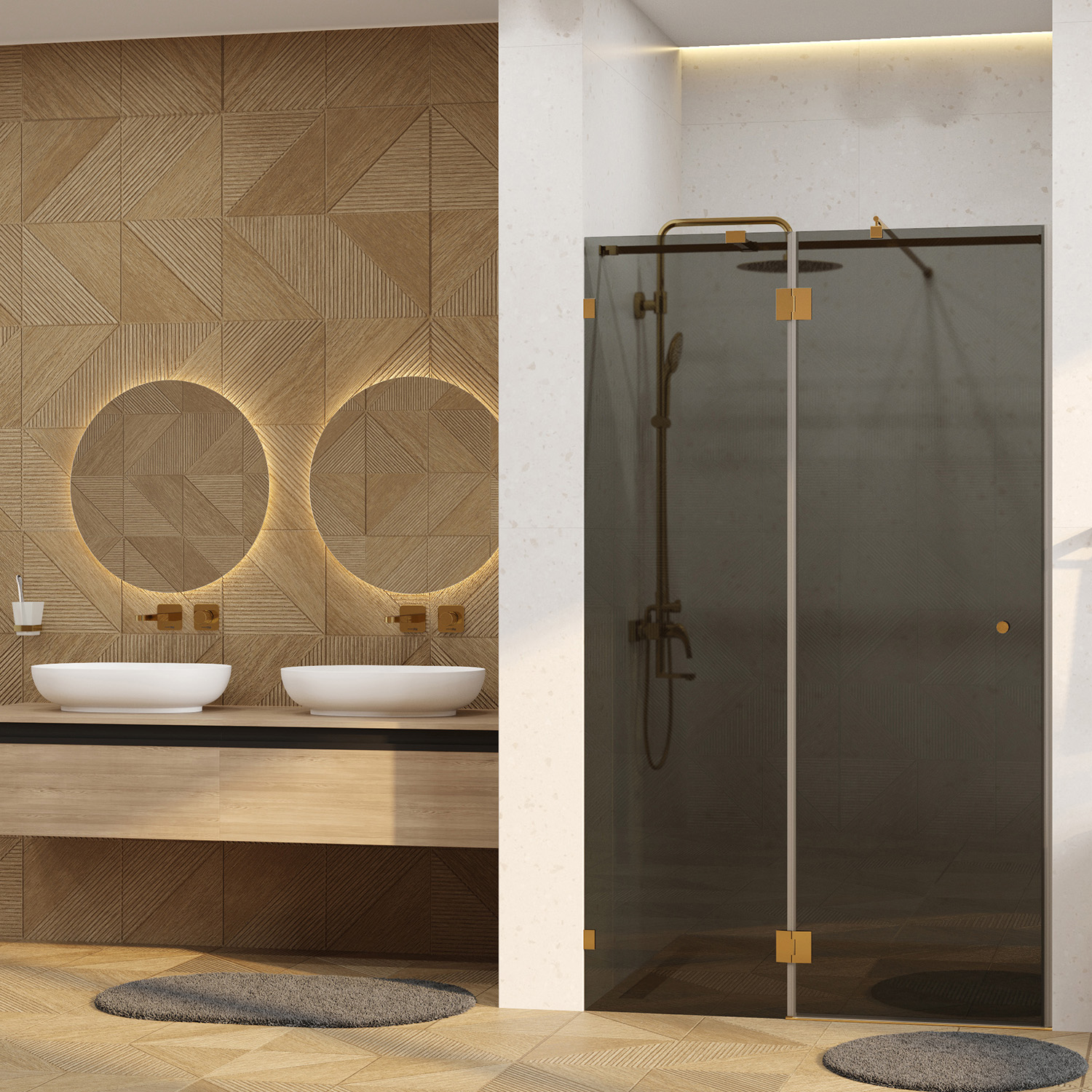 Душевая дверь WasserKRAFT Ems 76H05-TG тонированное стекло