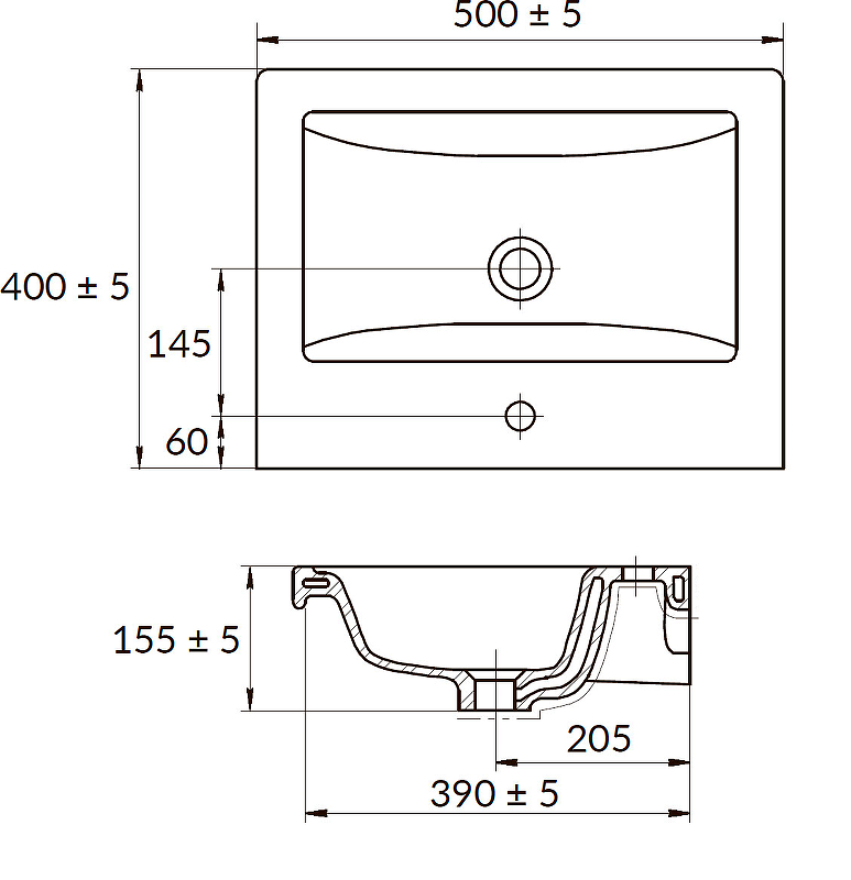 Тумба напольная Viant Вена 50 с раковиной Como 50, белый