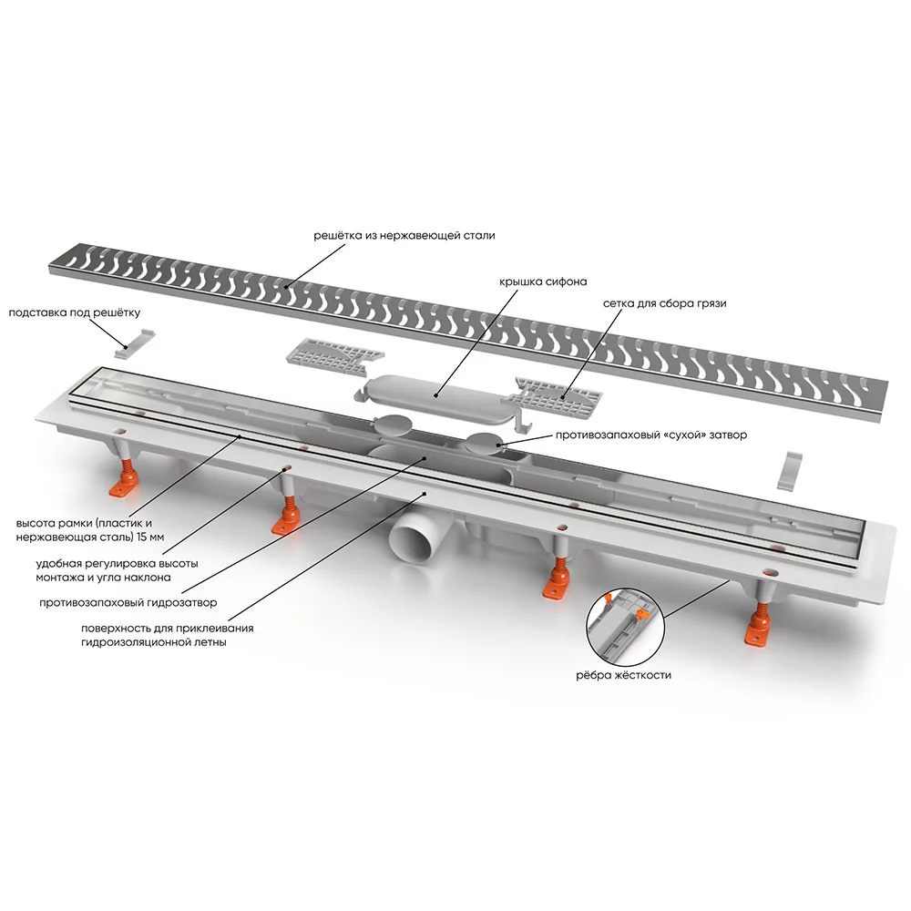 Душевой лоток Veconi Medium Gold 750