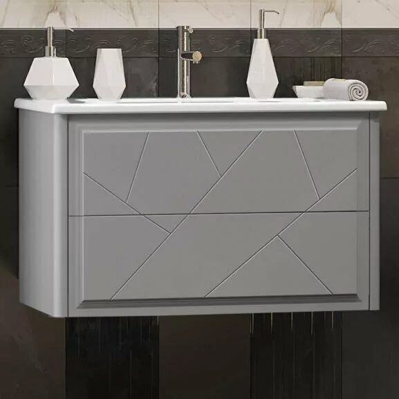 Тумба с раковиной Opadiris Луиджи 80 серый матовый