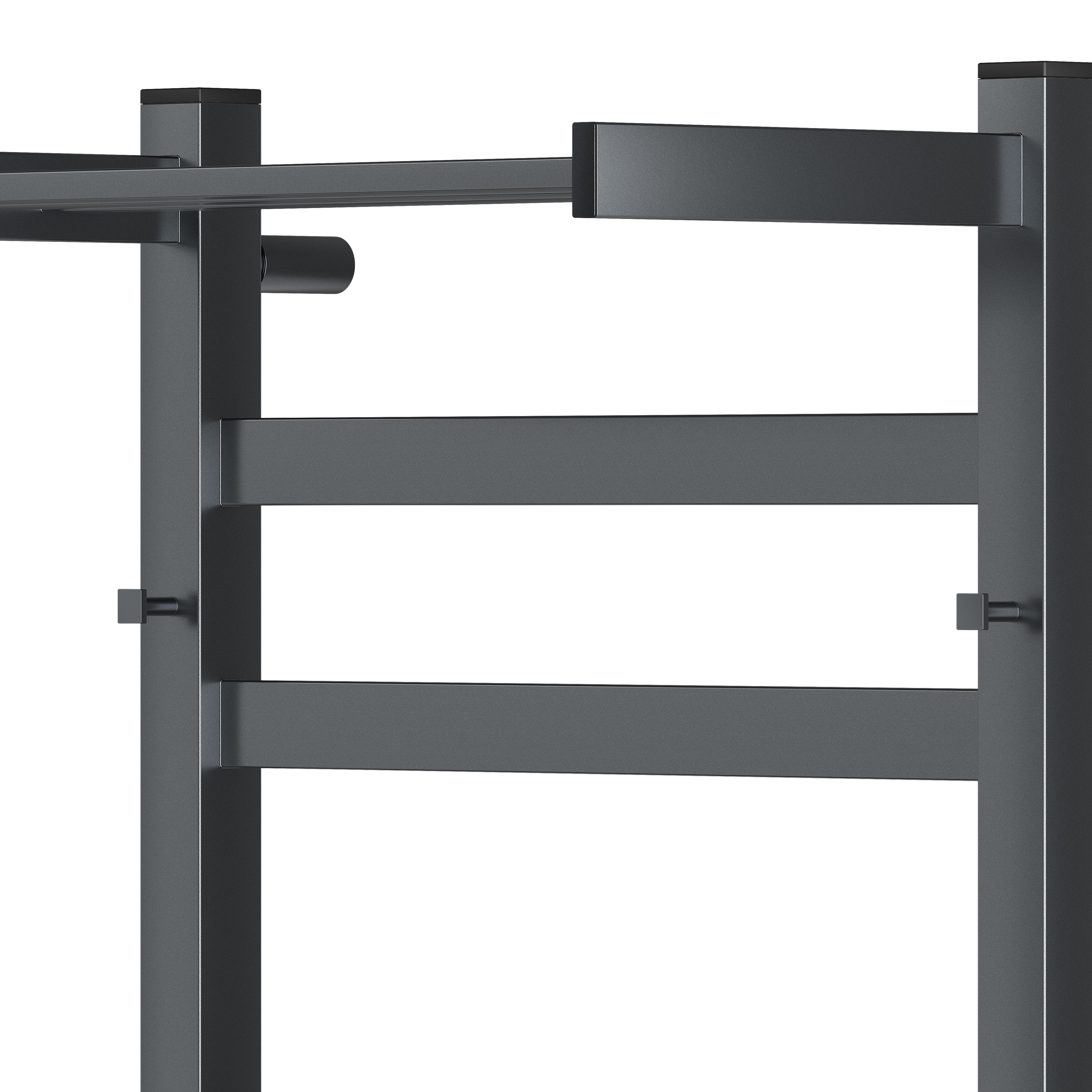 Полотенцесушитель электрический APEXTERMO Terra TR11164GF 600x400 с крючками и полкой, графит металлик