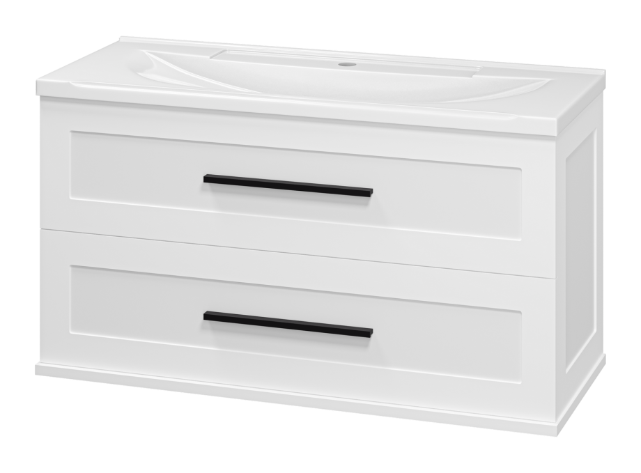 Тумба с раковиной Misty Модерн 100 подвесная, белый