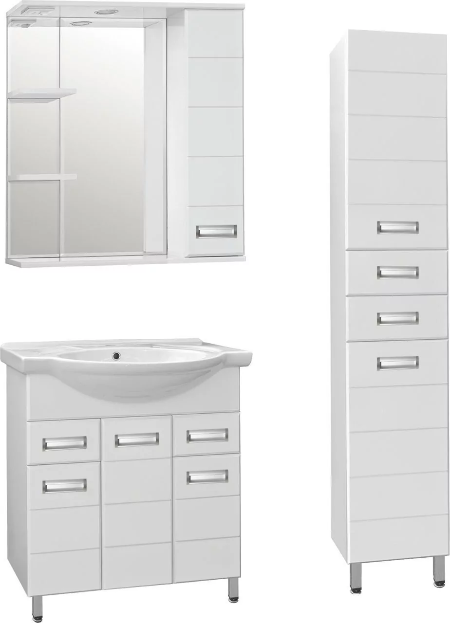 Пенал Style Line Ирис 36 напольный, белый