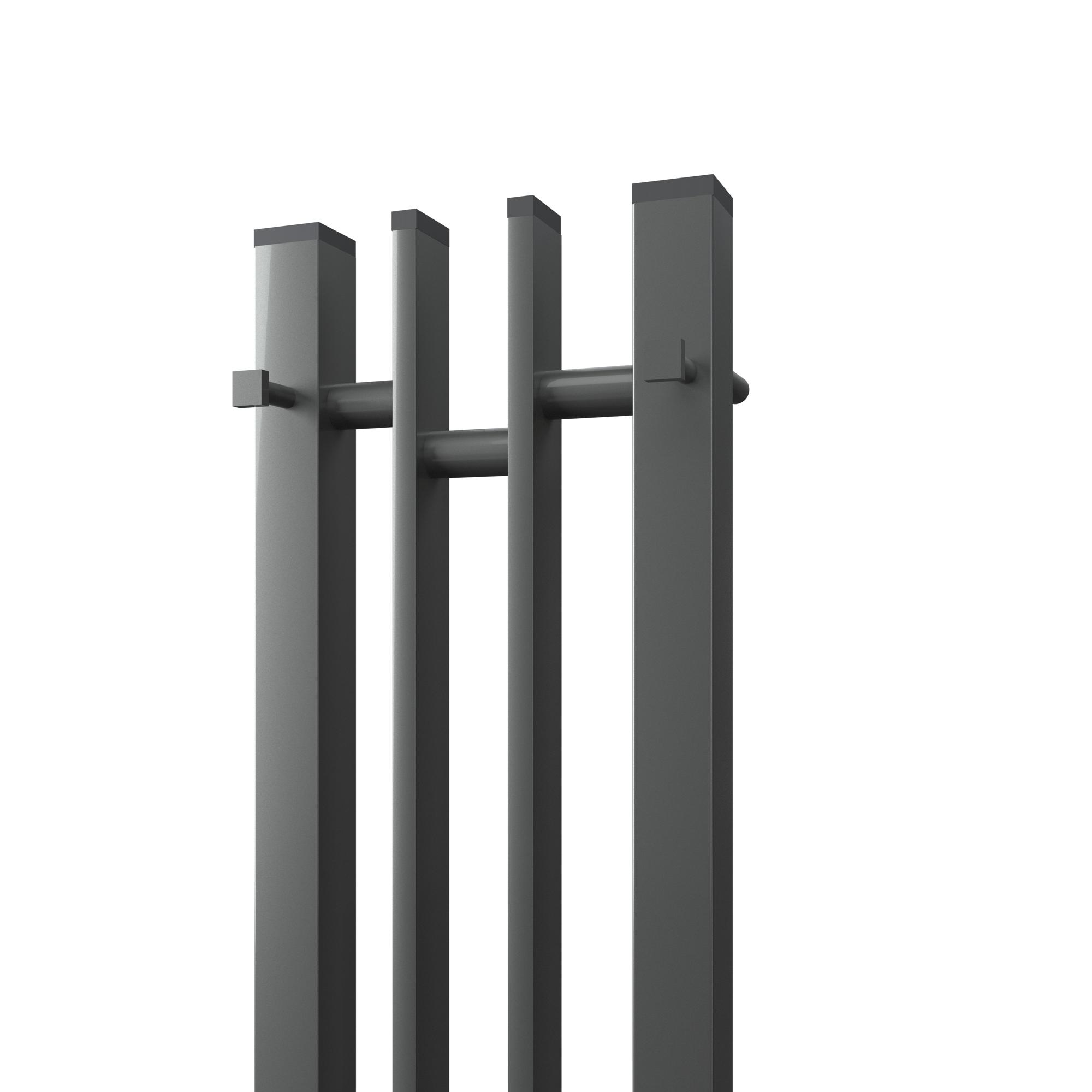 Полотенцесушитель электрический APEXTERMO Delta DL10122GF 1200x140 с крючками, графит металлик