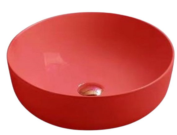 Раковина SantiLine SL-1054MR накладная, красный матовый