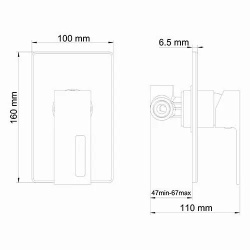 Смеситель WasserKraft Alme 1551 встраиваемый, на 1 выход, хром