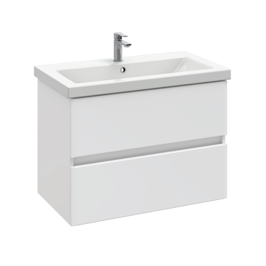 Тумба подвесная SanStar Велья 70 с раковиной Como 70 (комплект), белая