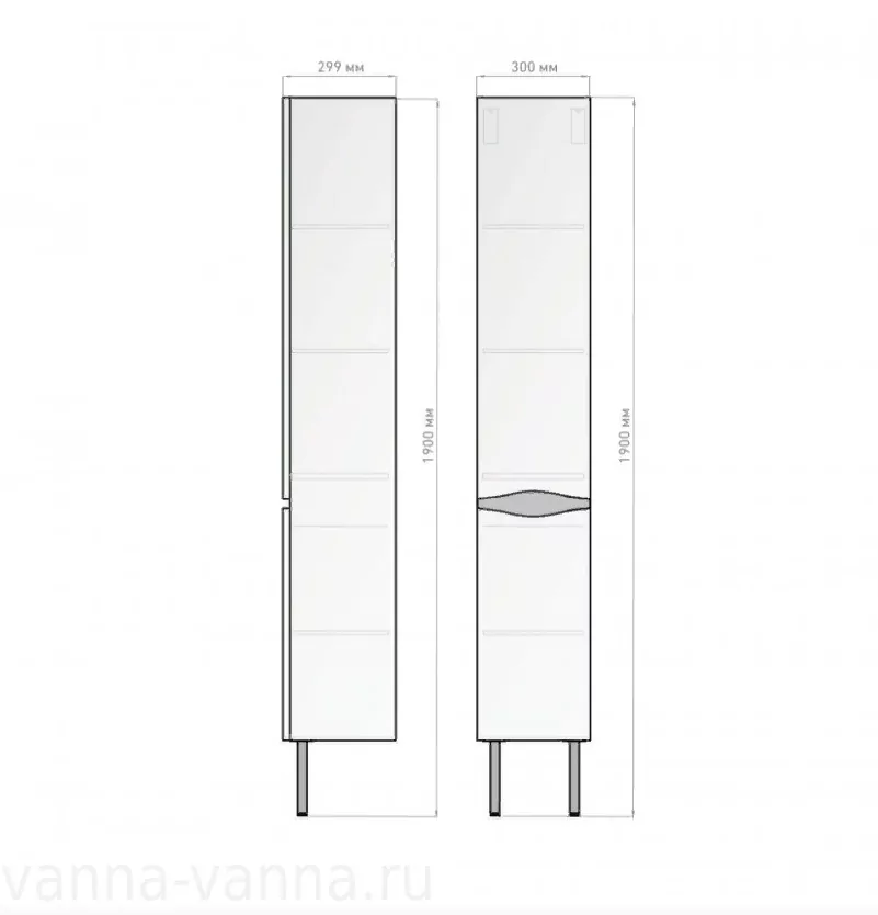 Пенал Alavann Silvia 30 L/R напольный, белый