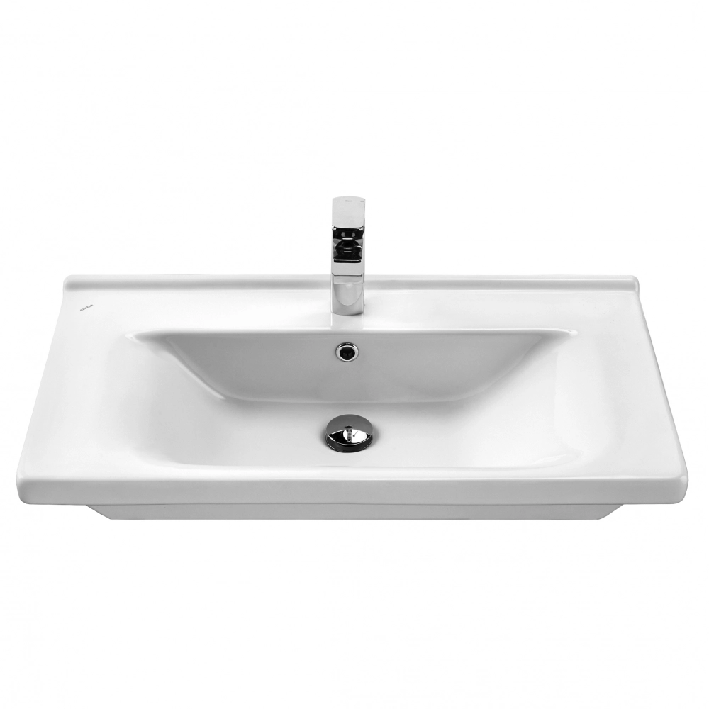 Тумба с раковиной Francesca Доминго М 80 напольная, 3 двери, 2 ящика, белая