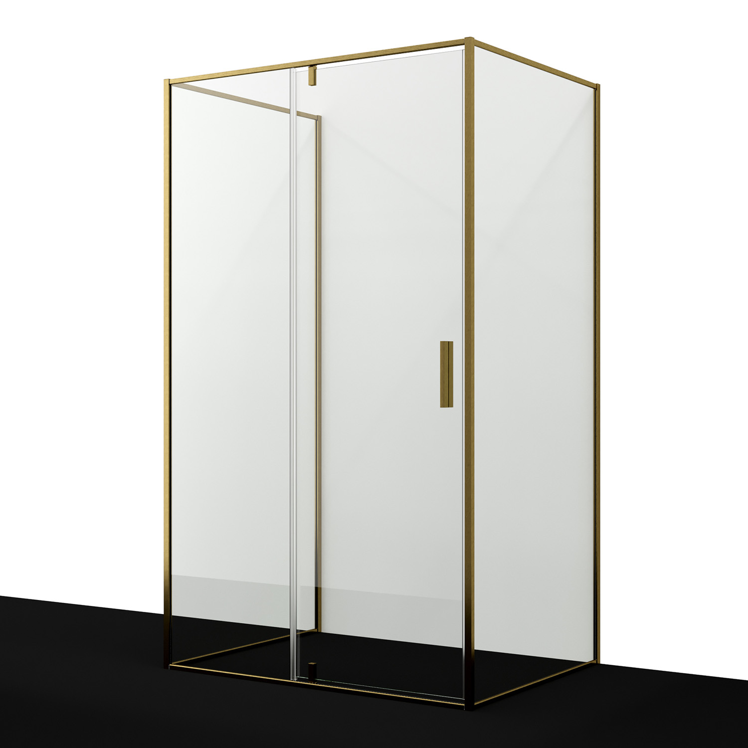 Душевой уголок WasserKraft Aisch 55P21 120х90 прямоугольный, без поддона, прозрачное стекло, золото матовое