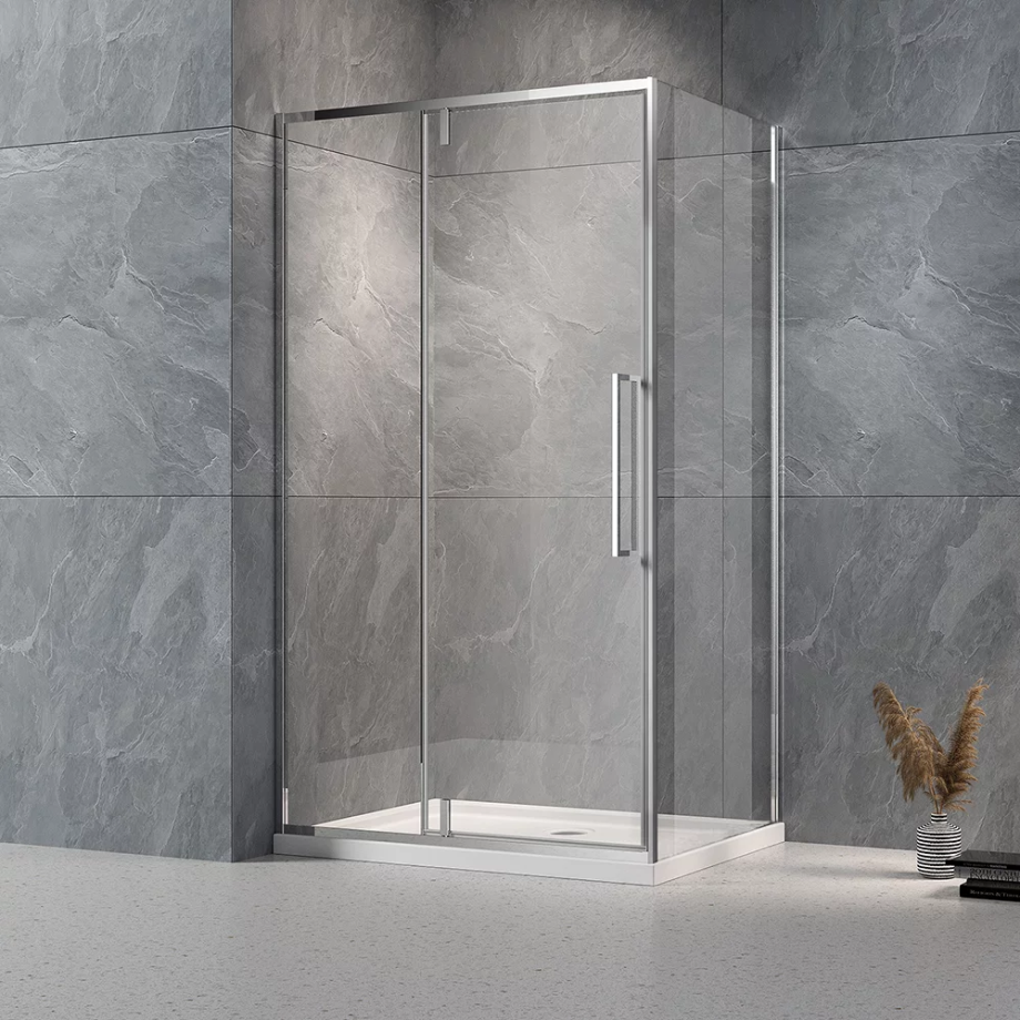 Душевой угол Veconi Rovigo RV-034, 1000х900х1950 хром, стекло прозрачное